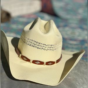 Stetson Stallion Cowboy Cowgirl Western Hat Cream Small Sun Straw Concert Billy